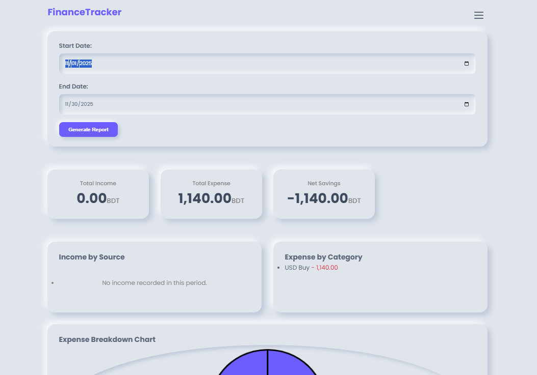 Reports Page Screenshot